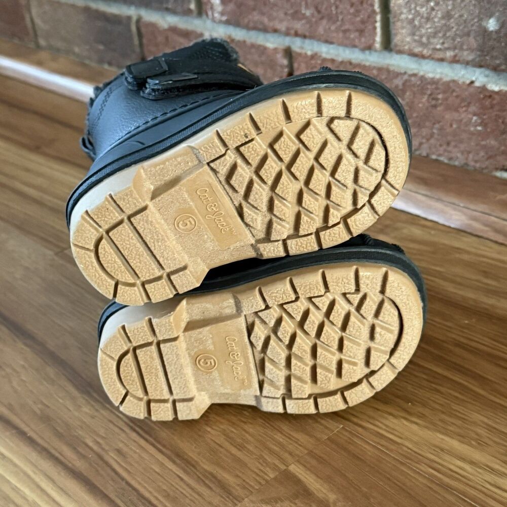 Cat & Jack Toddler Denver Winter Boots Black Round Toe Size 5 - Picture 6 of 16